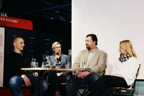 Panelistit Teemu Korhonen, Katja Ståhl, Tommi Tossavainen ja Satu Valkonen. Kuva Ida Pimenoff